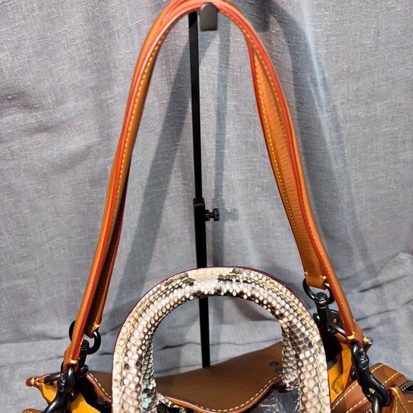 Coach Rogue Bag 36 With Colorblock Snake C4557 Python Black Copper 1941 Saddle - Picture 8 of 11